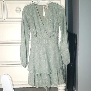 Japna long sleeve tiered mini dress Small